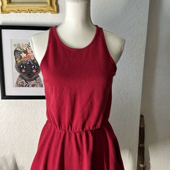 Gap Size cS Deep Red Fit and flare dress - Picture 2 of 7